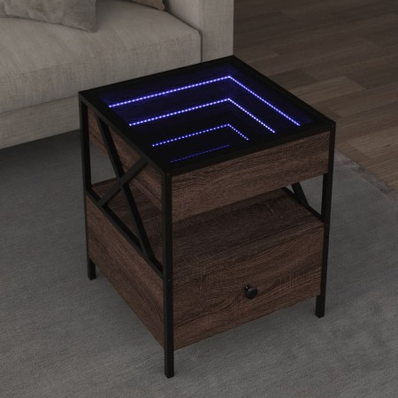 Mesa de centro con Infinity LED marrón roble 40x40x51 cm en Mesas de centro | Comprar online en Foru.es