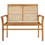Banco de jardín madera de teca con cojín verde brillante 112 cm de vidaXL, Bancos de jardín - Ref: Foro24-3062660, Precio: 15...