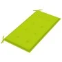 Banco de jardín madera de teca con cojín verde brillante 112 cm de vidaXL, Bancos de jardín - Ref: Foro24-3062660, Precio: 15...