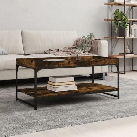Mesa de centro madera de ingeniería roble ahumado 100x49x45 cm de vidaXL, Mesas de centro - Ref: Foro24-832805, Precio: 44,71...