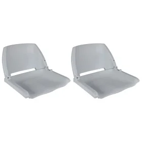 Asiento barco respaldo plegable sin cojín 2uds gris 41x51x48 cm de vidaXL, Piezas para veleros - Ref: Foro24-279101, Precio: ...