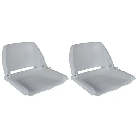 Asiento barco respaldo plegable sin cojín 2uds gris 41x51x48 cm de vidaXL, Piezas para veleros - Ref: Foro24-279101, Precio: ...