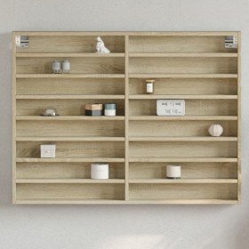 Vitrina de madera de ingeniería roble Sonoma 100x8,5x75 cm en Estanterías | Comprar online en Foru.es