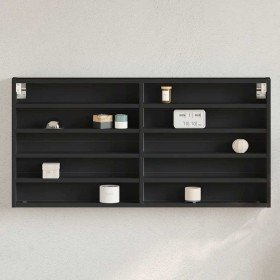 Vitrina de madera de ingeniería negra 100x8,5x50 cm en Estanterías | Comprar online en Foru.es