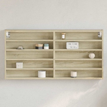 Vitrina de madera de ingeniería roble Sonoma 100x8,5x50 cm en Estanterías | Comprar online en Foru.es