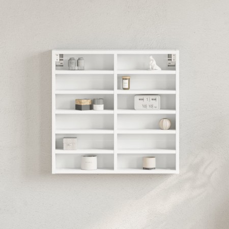 Vitrina de madera ingeniería blanca 60x8,5x58 cm en Estanterías | Comprar online en Foru.es
