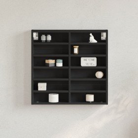 Vitrina de madera de ingeniería negra 60x8,5x58 cm en Estanterías | Comprar online en Foru.es