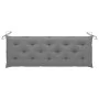 Banco de jardín 3 plazas madera eucalipto gris y cojín 150 cm de vidaXL, Bancos de jardín - Ref: Foro24-3061066, Precio: 217,...