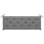 Banco de jardín 3 plazas madera eucalipto gris y cojín 150 cm de vidaXL, Bancos de jardín - Ref: Foro24-3061066, Precio: 217,...