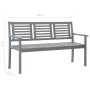 Banco de jardín 3 plazas madera eucalipto gris y cojín 150 cm de vidaXL, Bancos de jardín - Ref: Foro24-3061066, Precio: 217,...