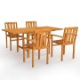 Conjunto de comedor de jardín 5 piezas madera maciza de teca de vidaXL, Conjuntos de jardín - Ref: Foro24-3059599, Precio: 65...