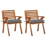 Sillas de comedor jardín con cojines 2 uds madera maciza acacia de vidaXL, Sillas de jardín - Ref: Foro24-3060828, Precio: 26...