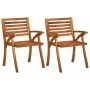 Sillas de comedor jardín con cojines 2 uds madera maciza acacia de vidaXL, Sillas de jardín - Ref: Foro24-3060828, Precio: 19...