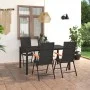 Juego de comedor para jardín 5 piezas negro y marrón de vidaXL, Conjuntos de jardín - Ref: Foro24-3060084, Precio: 453,70 €, ...