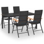 Juego de comedor para jardín 5 piezas negro y marrón de vidaXL, Conjuntos de jardín - Ref: Foro24-3060084, Precio: 469,24 €, ...