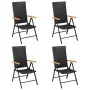 Juego de comedor para jardín 5 piezas negro y marrón de vidaXL, Conjuntos de jardín - Ref: Foro24-3060084, Precio: 453,70 €, ...