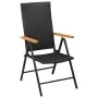 Juego de comedor para jardín 5 piezas negro y marrón de vidaXL, Conjuntos de jardín - Ref: Foro24-3060084, Precio: 453,70 €, ...