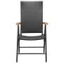 Juego de comedor para jardín 5 piezas negro y marrón de vidaXL, Conjuntos de jardín - Ref: Foro24-3060084, Precio: 453,70 €, ...