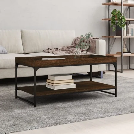 Mesa de centro madera de ingeniería marrón roble 100x49x45 cm de vidaXL, Mesas de centro - Ref: Foro24-832807, Precio: 46,06 ...