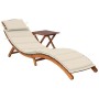 Tumbona de jardín con mesa y cojín madera maciza de acacia de vidaXL, Tumbonas - Ref: Foro24-3061589, Precio: 199,34 €, Descu...