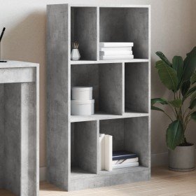Estantería madera de ingeniería gris hormigón 57x28,5x107,5 cm en Librerías y estanterías | Comprar online en Foru.es