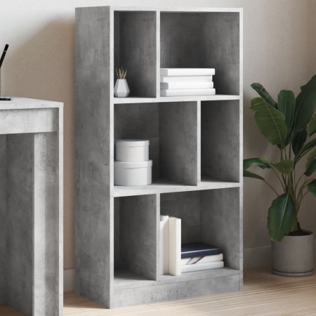Estantería madera de ingeniería gris hormigón 57x28,5x107,5 cm en Librerías y estanterías | Comprar online en Foru.es