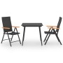 Juego de comedor para jardín 3 piezas negro y marrón de vidaXL, Conjuntos de jardín - Ref: Foro24-3060088, Precio: 244,77 €, ...