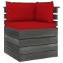 Sofá esquinero de palets de jardín con cojín madera de pino de vidaXL, Sofás modulares de exterior - Ref: Foro24-3061653, Pre...