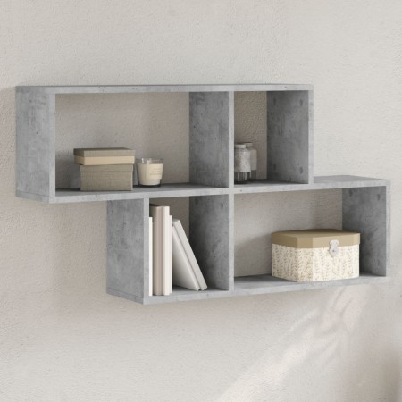 Estante de pared madera ingeniería gris hormigón 100x20x53 cm en Estanterías | Comprar online en Foru.es