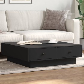 Mesa de centro madera contrachapada negro 90x90x28 cm en Mesas de centro | Comprar online en Foru.es
