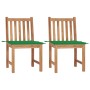 Sillas de jardín 2 unidades madera maciza de teca con cojines de vidaXL, Sillas de jardín - Ref: Foro24-3062921, Precio: 234,...
