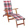 Tumbona de jardín con reposapiés y cojín madera maciza acacia de vidaXL, Tumbonas - Ref: Foro24-3064027, Precio: 141,98 €, De...