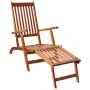 Tumbona de jardín con reposapiés y cojín madera maciza acacia de vidaXL, Tumbonas - Ref: Foro24-3064027, Precio: 138,45 €, De...