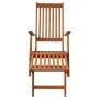 Tumbona de jardín con reposapiés y cojín madera maciza acacia de vidaXL, Tumbonas - Ref: Foro24-3064027, Precio: 138,45 €, De...