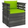 Sillón de jardín con cojines madera de pino de vidaXL, Sofás modulares de exterior - Ref: Foro24-3061730, Precio: 87,33 €, De...