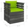 Sillón de jardín con cojines madera de pino de vidaXL, Sofás modulares de exterior - Ref: Foro24-3061730, Precio: 87,33 €, De...