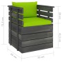 Sillón de jardín con cojines madera de pino de vidaXL, Sofás modulares de exterior - Ref: Foro24-3061730, Precio: 93,39 €, De...