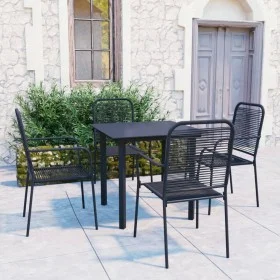 Set de comedor de jardín de 5 piezas vidrio y acero negro de vidaXL, Conjuntos de jardín - Ref: Foro24-3060208, Precio: 299,2...