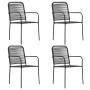 Set de comedor de jardín de 5 piezas vidrio y acero negro de vidaXL, Conjuntos de jardín - Ref: Foro24-3060208, Precio: 304,0...