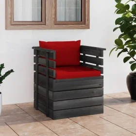 Garden armchair with pine wood cushions by vidaXL, Modular outdoor sofas - Ref: Foro24-3061725, Price: 100,51 €, Discount: %