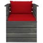 Sillón de jardín con cojines madera de pino de vidaXL, Sofás modulares de exterior - Ref: Foro24-3061725, Precio: 105,63 €, D...