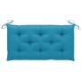 Banco de jardín madera maciza de teca y cojín azul claro 112 cm de vidaXL, Bancos de jardín - Ref: Foro24-3062668, Precio: 15...