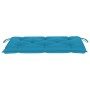 Banco de jardín madera maciza de teca y cojín azul claro 112 cm de vidaXL, Bancos de jardín - Ref: Foro24-3062668, Precio: 15...