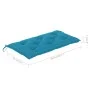 Banco de jardín madera maciza de teca y cojín azul claro 112 cm de vidaXL, Bancos de jardín - Ref: Foro24-3062668, Precio: 15...
