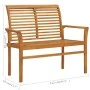 Banco de jardín madera maciza de teca y cojín azul claro 112 cm de vidaXL, Bancos de jardín - Ref: Foro24-3062668, Precio: 15...