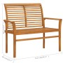Banco de jardín madera maciza de teca y cojín azul claro 112 cm de vidaXL, Bancos de jardín - Ref: Foro24-3062668, Precio: 15...