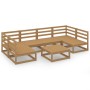 Juego de muebles de jardín 7 piezas madera maciza de pino en Conjuntos de jardín | Comprar online en Foru.es
