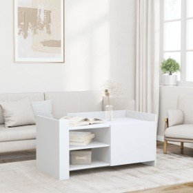 Mesa de centro de madera de ingeniería blanca 100x50x50 cm en Mesas de centro | Comprar online en Foru.es