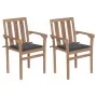 Sillas de jardín 2 uds con cojines antracita madera de teca de vidaXL, Sillas de jardín - Ref: Foro24-3062208, Precio: 261,08...
