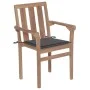 Sillas de jardín 2 uds con cojines antracita madera de teca de vidaXL, Sillas de jardín - Ref: Foro24-3062208, Precio: 261,08...